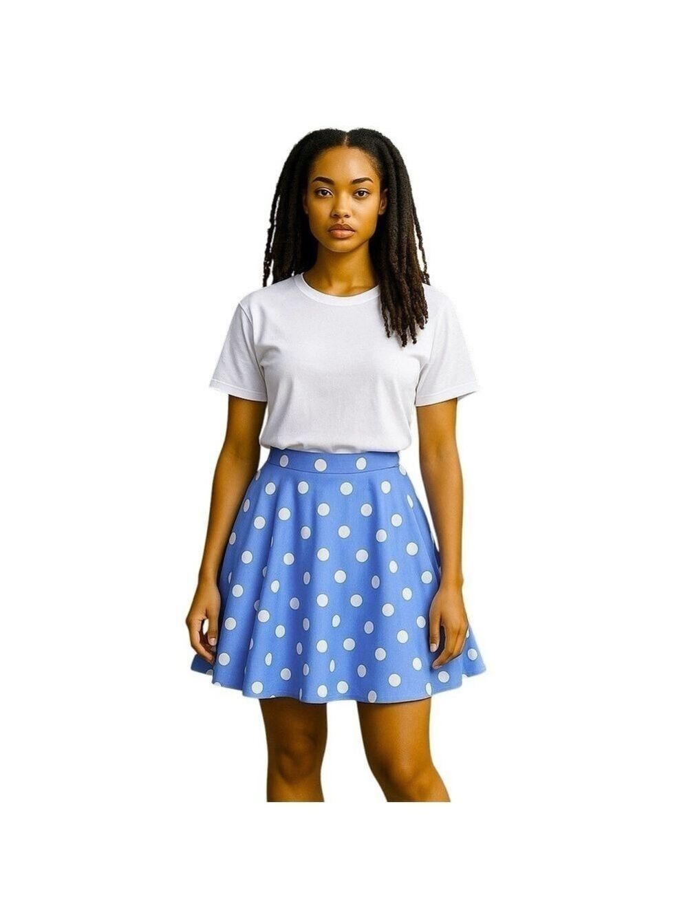 Jodi Kristopher Polka Dot Pleated Periwinkle Skirt with Tulle layers Jrs Size 1